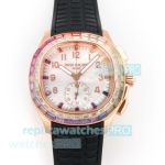 Patek Philippe V2 Aquanaut Luce 7968 Rainbow Diamond Black Rubber Strap Superclone Watch 